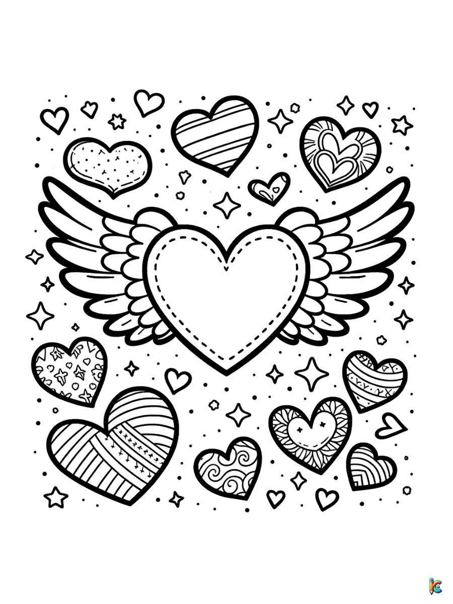 valentines day hearts coloring pages