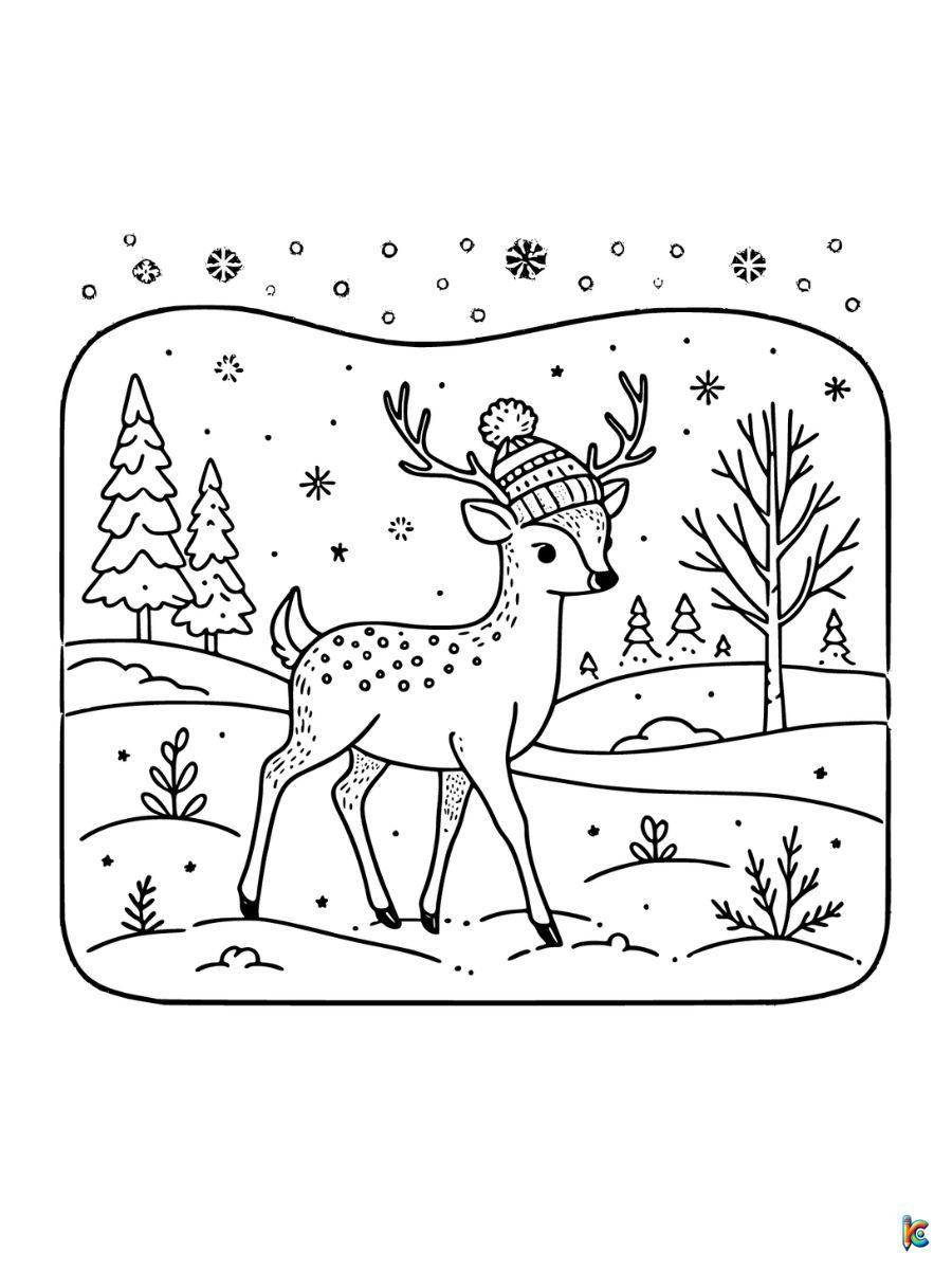 winter animal coloring pages free