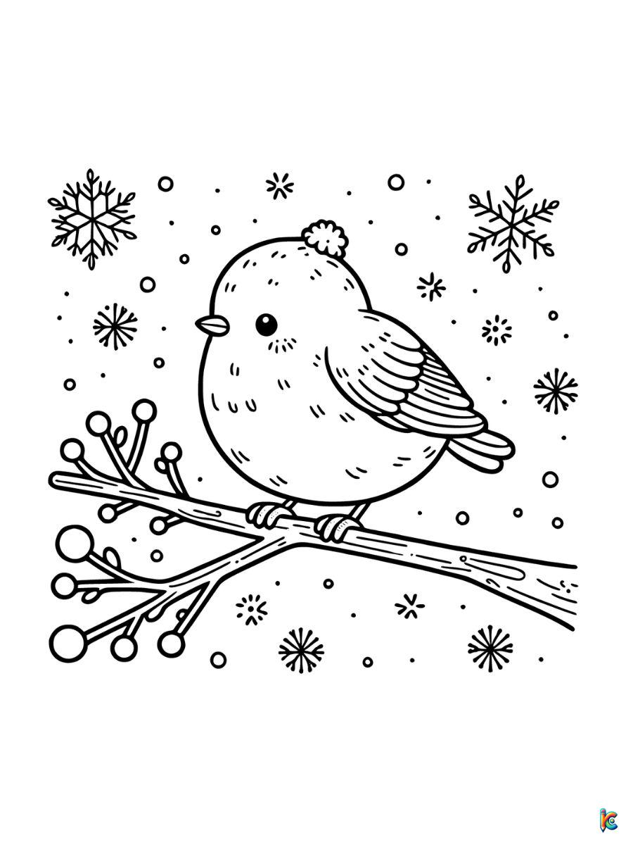winter coloring pages cute